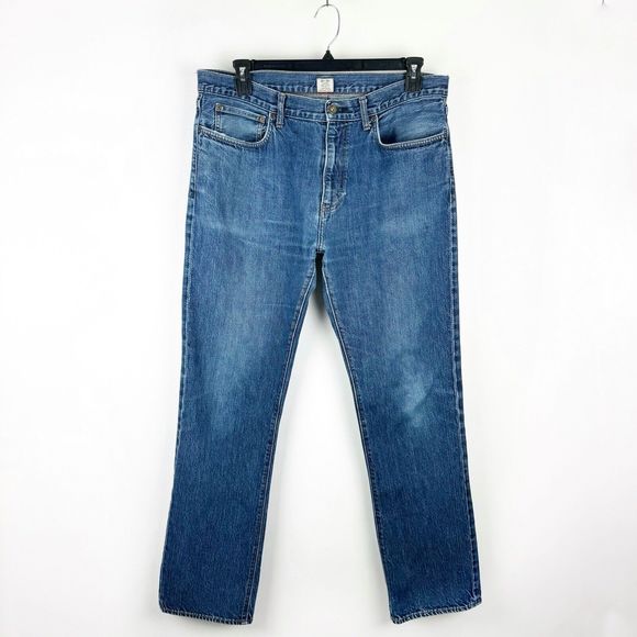 J. Crew Vintage Slim Men's Medium Wash Blue Denim Straight Leg Jeans Size 36x32
